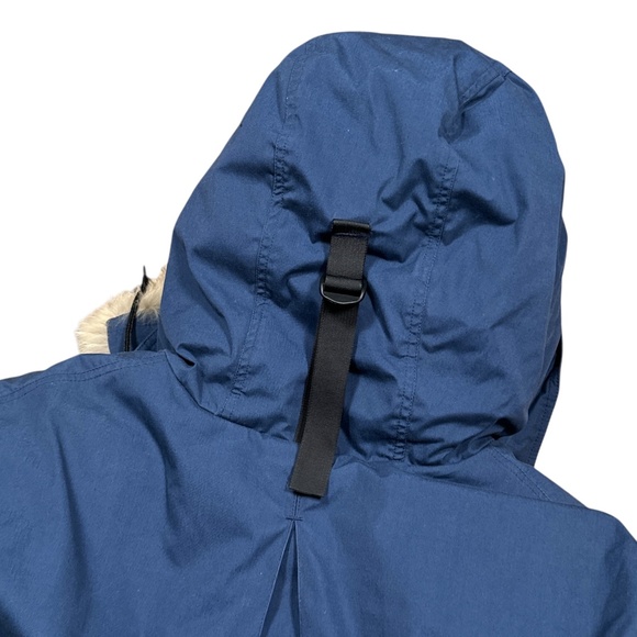 Vintage 80s 90s Eddie Bauer Down Polar Parka Real Fur Trim Blue Coat Mens XL - Picture 8 of 13